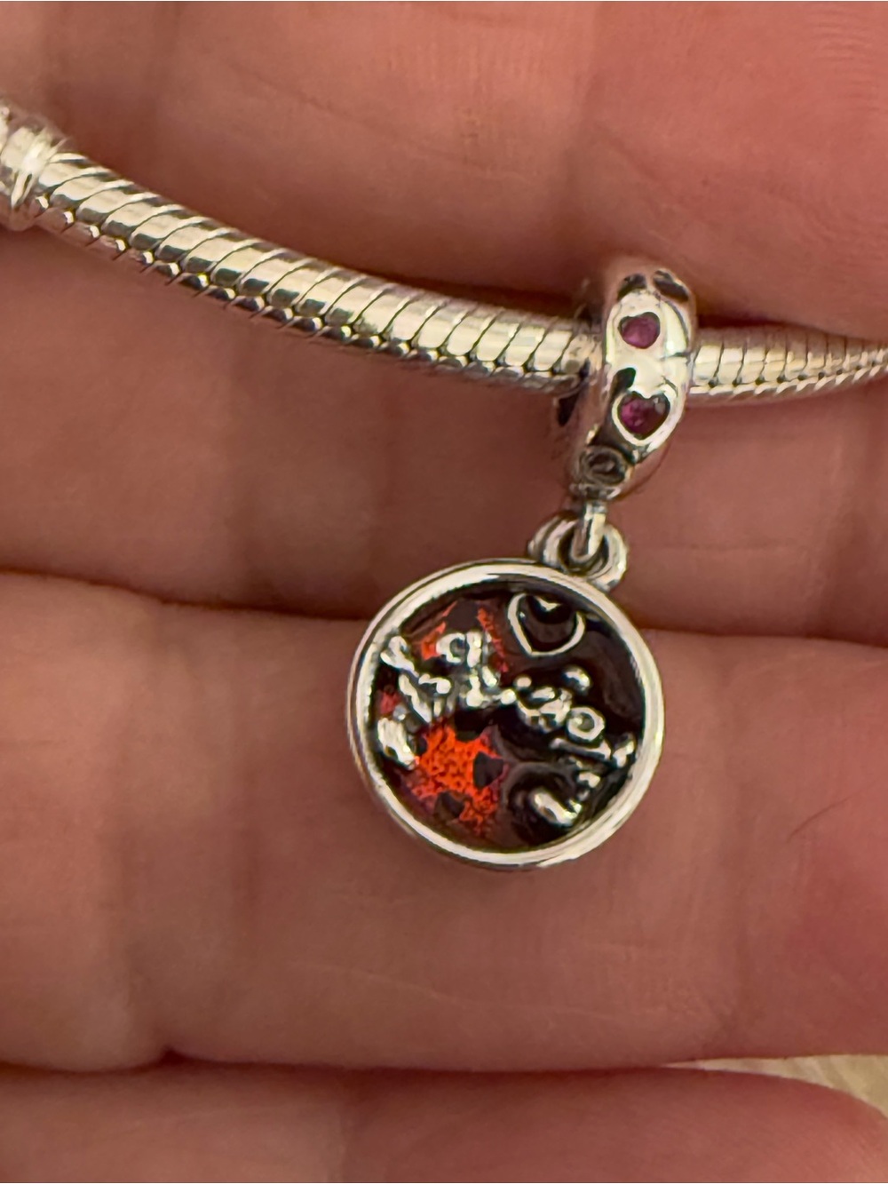 Sterling Silver Red Star Charm Pendant for Women